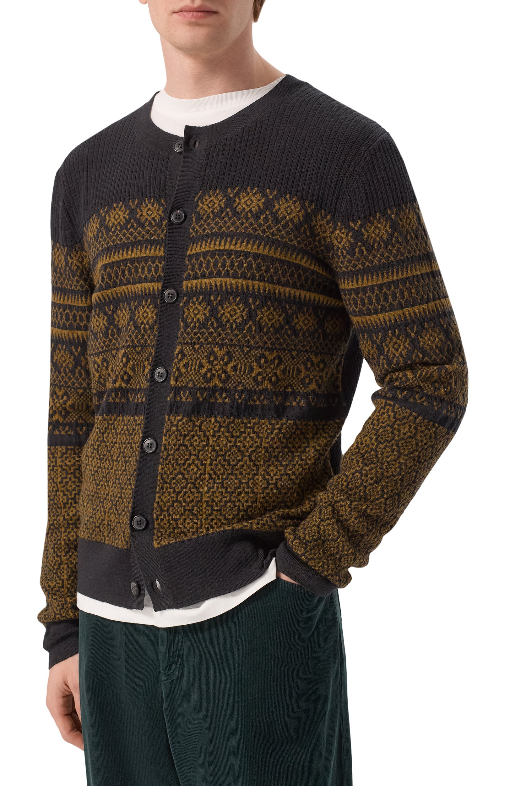 Кардиган из шерсти и хлопка DRIES VAN NOTEN, арт. 021216/4746, фото 3