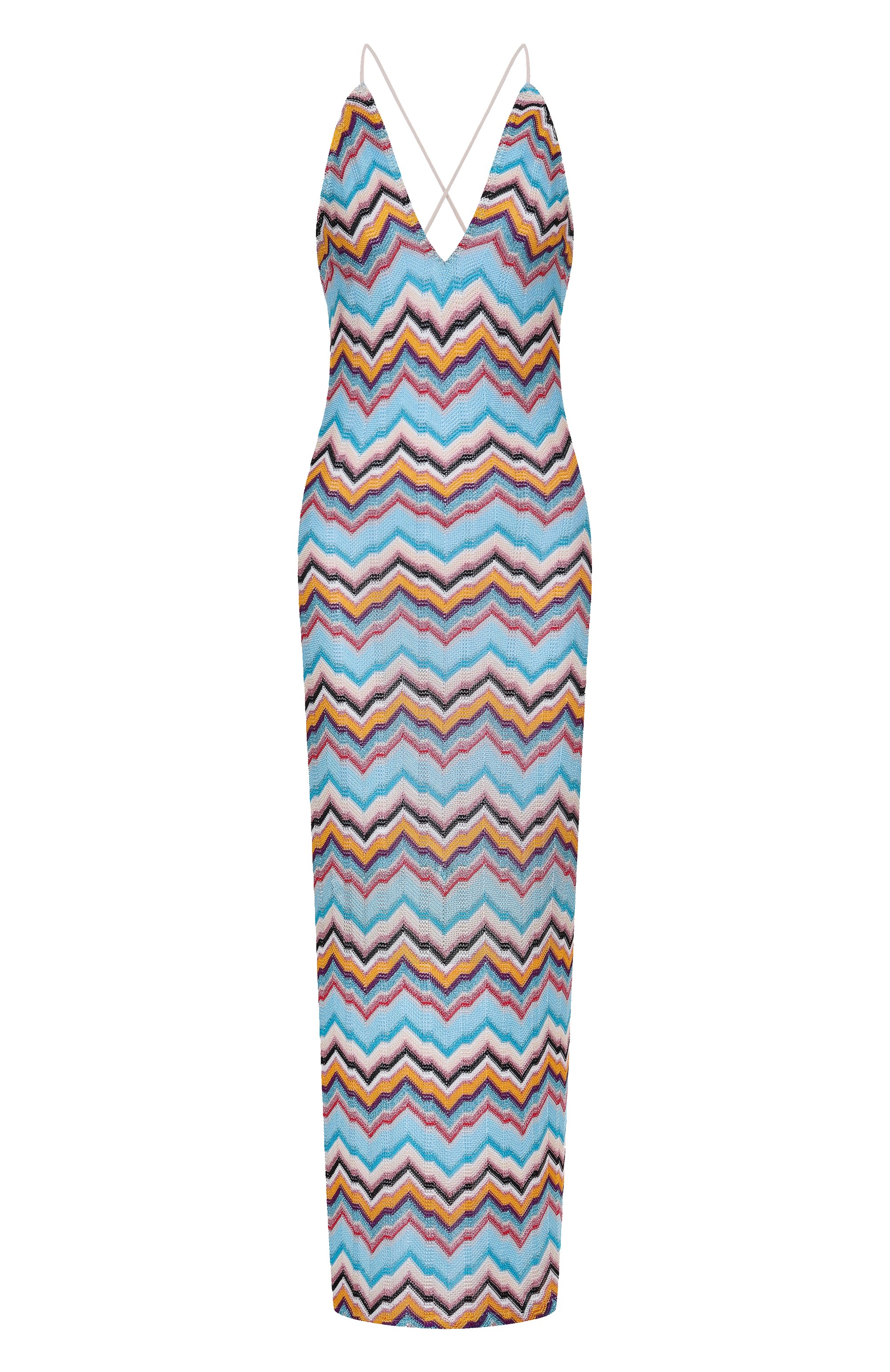 Платье из вискозы MISSONI голубого цвета по цене 127500 руб., арт. MS25SQ20/BC005J, фото 1 Платье из вискозы MISSONI, арт. MS25SQ20/BC005J, фото 1