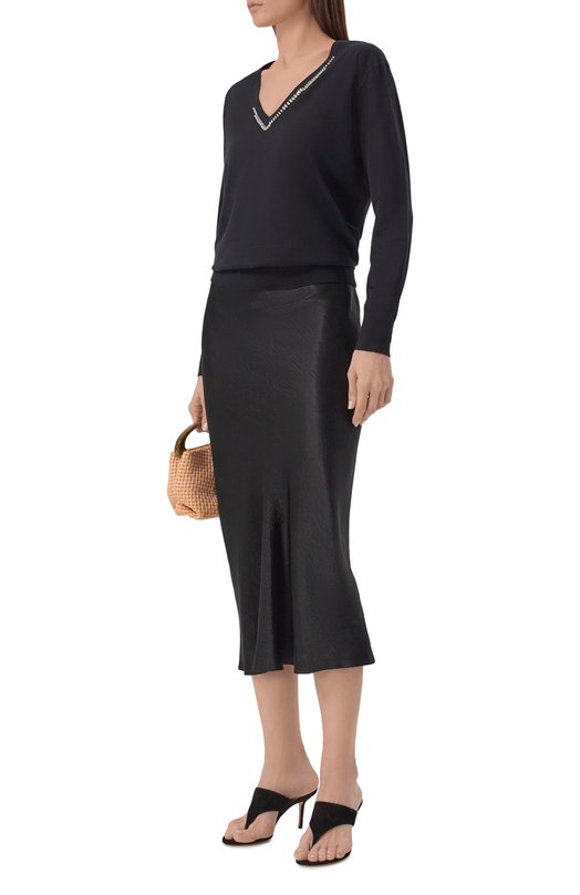 Шерстяной пуловер Dries Van Noten 011204/3700 Чёрный  011204/3700 Фото 2