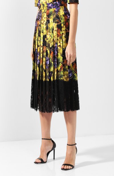 Шелковая юбка DOLCE & GABBANA желтого цвета по цене 185500 руб., арт. F4BFTT/FSATC, фото 3 Шелковая юбка DOLCE & GABBANA, арт. F4BFTT/FSATC, фото 3