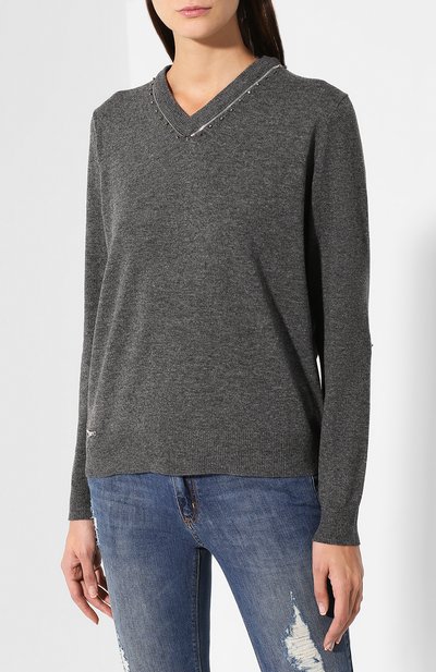 Шерстяной пуловер MARC JACOBS (THE) серого цвета по цене 43350 руб., арт. M4007942, фото 3 Шерстяной пуловер MARC JACOBS (THE), арт. M4007942, фото 3