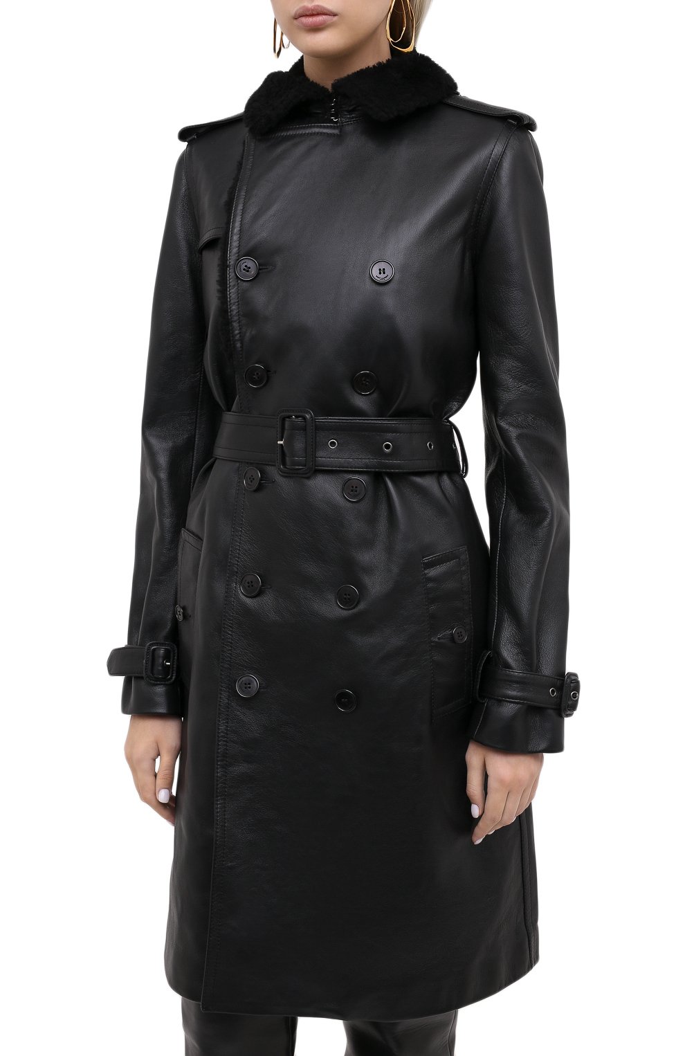 Кожаное пальто SAINT LAURENT, арт. 625203/YCCI2, фото 7