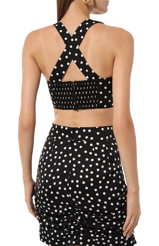 Хлопковый топ Dolce & Gabbana F7AD5T/HS5R7 Чёрно-белый  F7AD5T/HS5R7 Фото 4