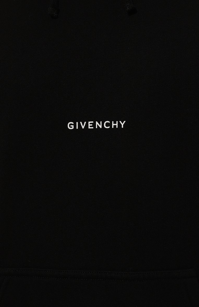 Мужской хлопковое худи GIVENCHY черного цвета, арт. BMJ0HC3Y9Z | Фото 5 (Длина (для топов): Стандартные; Рукава: Длинные; Материал внешний: Хлопок; Принт: Без принта; Мужское Кросс-КТ: Худи-одежда; Стили: Кэжуэл)