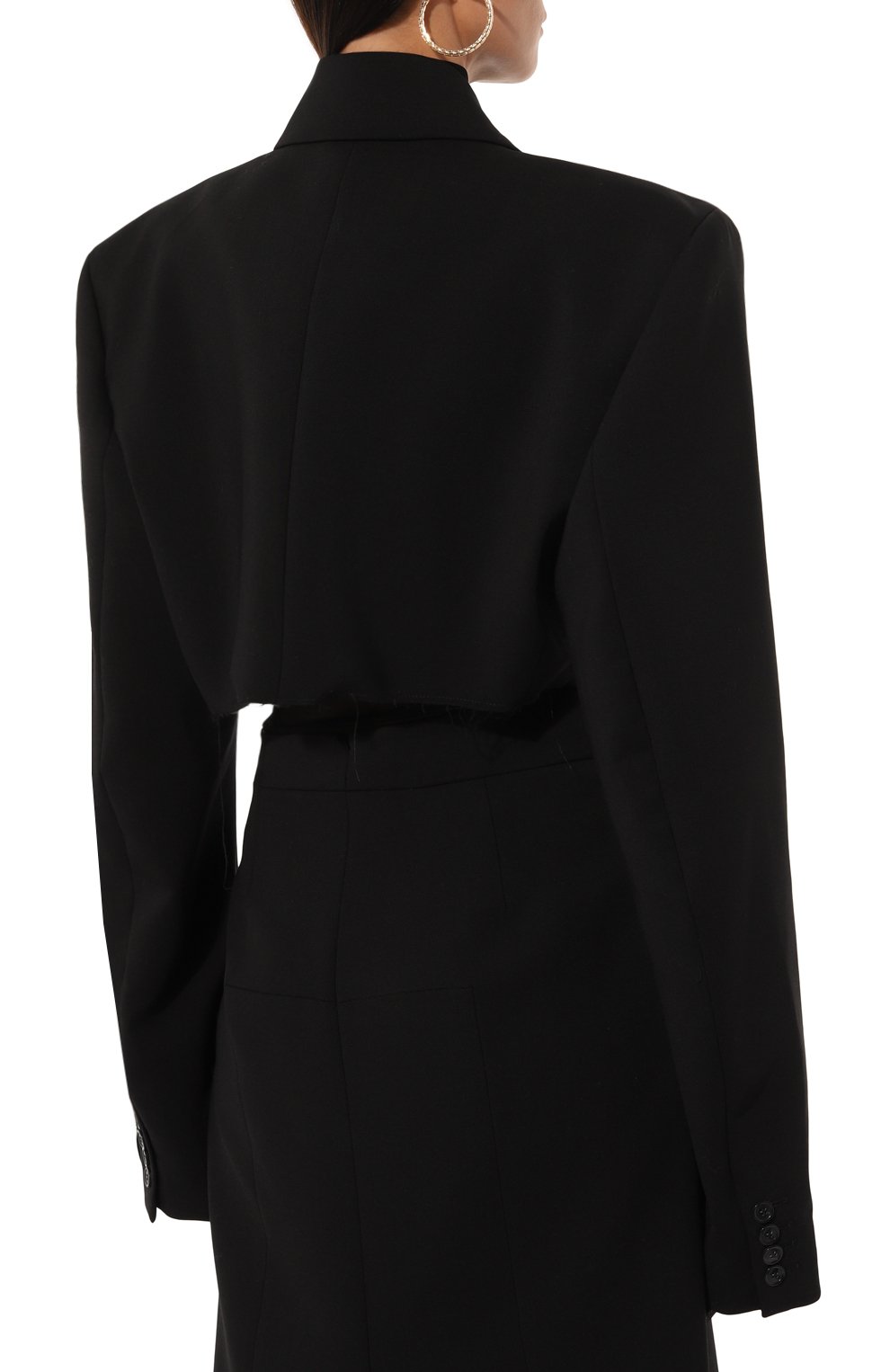 Шерстяной жакет VETEMENTS черного цвета по цене 208000 руб., арт. UA65JB520B/W00L, фото 4 Шерстяной жакет VETEMENTS, арт. UA65JB520B/W00L, фото 4