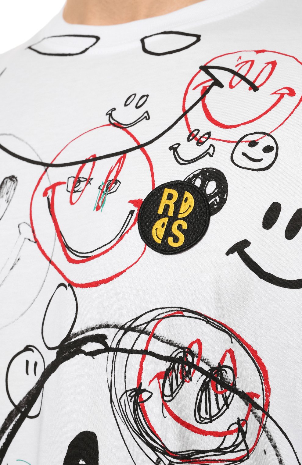 Хлопковая футболка raf simons x smiley RAF SIMONS, арт. 224-M122-19001, фото 5