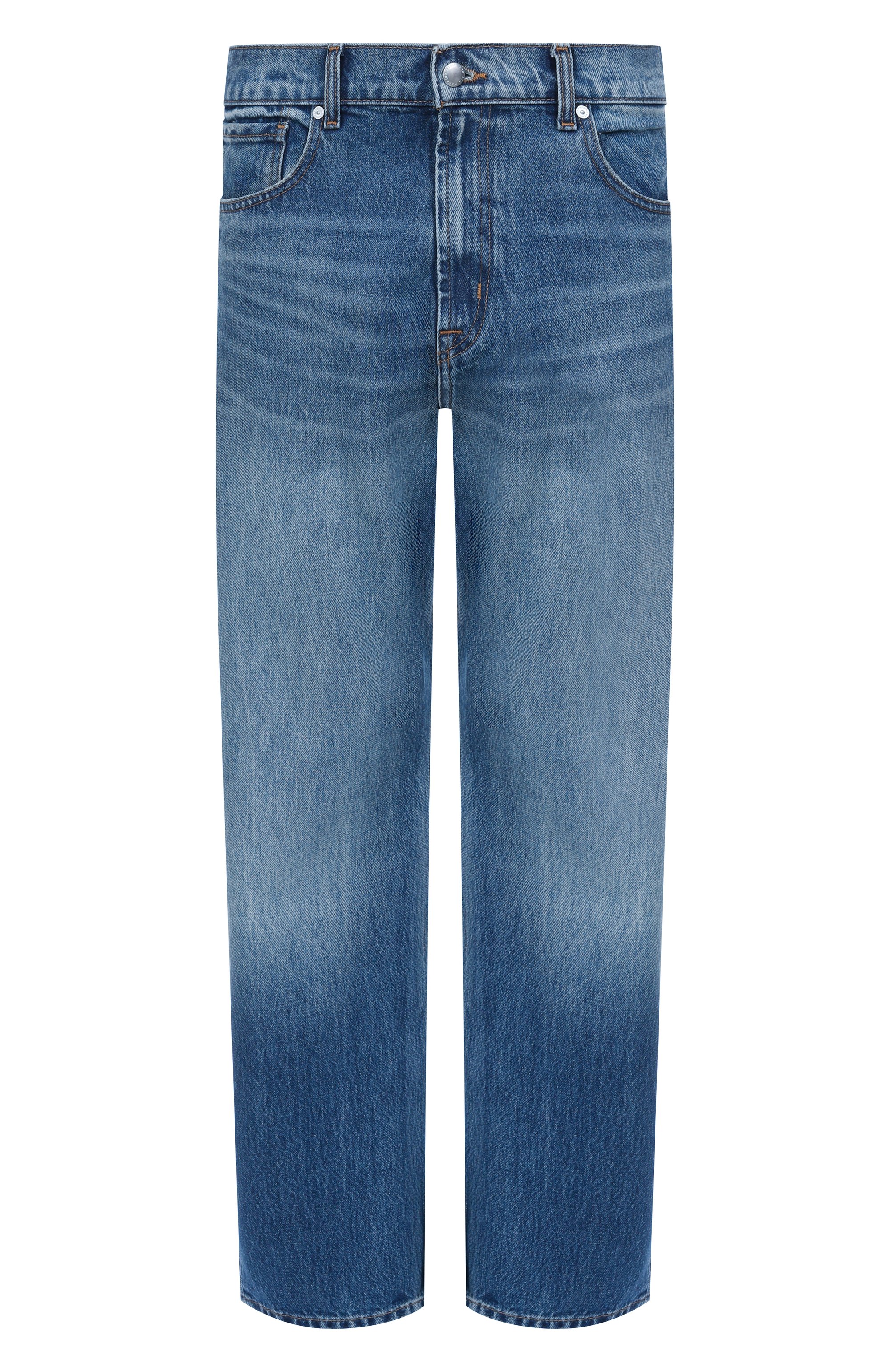 Джинсы modern straight 7 FOR ALL MANKIND синего цвета по цене 31550 руб., арт. 7TD80E35-1DH, фото 1 Джинсы modern straight 7 FOR ALL MANKIND, арт. 7TD80E35-1DH, фото 1