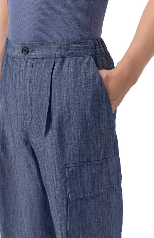 Брюки-карго изо льна и хлопка Hevo T0RREQUETTA35/L740 Синий  T0RREQUETTA35/L740 Фото 5