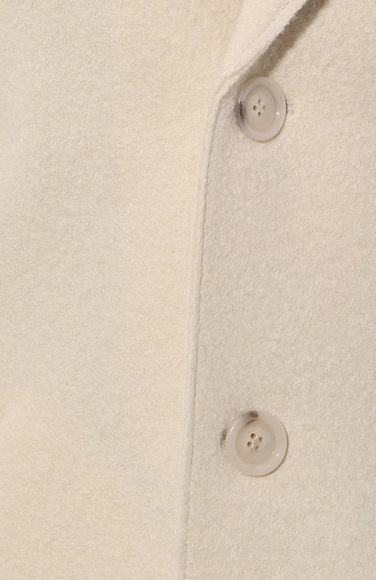 Мужской шерстяное пальто BOSS кремвого цвета, арт. 50502289 | Фото 5 (Материал внешний: Шерсть; Рукава: Длинные; Длина (верхняя одежда): До середины бедра; Материал сплава: Проставлено; Драгоценные камни: Проставлено; Материал подклада: Вискоза; Мужское Кросс-КТ: пальто-верхняя одежда; Стили: Кэжуэл)