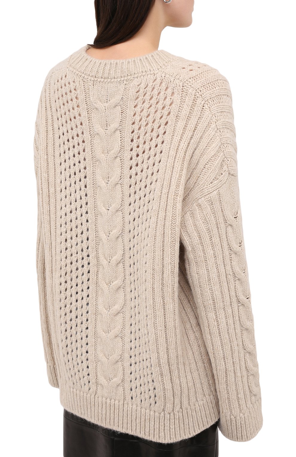 Шерстяной свитер NANUSHKA, арт. ARWAN_CREME_CHUNKY CABLE KNIT, фото 4