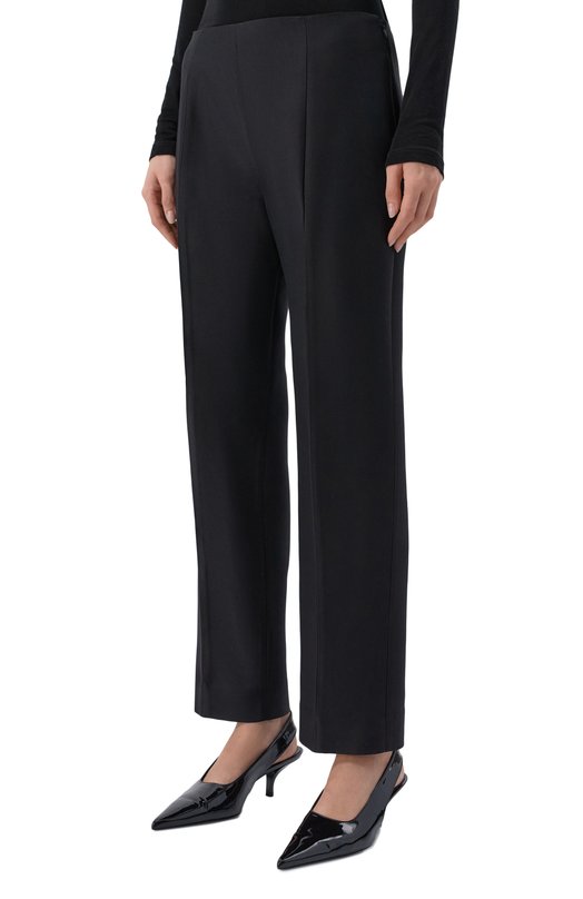 Брюки из шерсти и шелка TOTEME 261-WRB0377-FB0567 Чёрный  261-WRB0377-FB0567 Фото 3