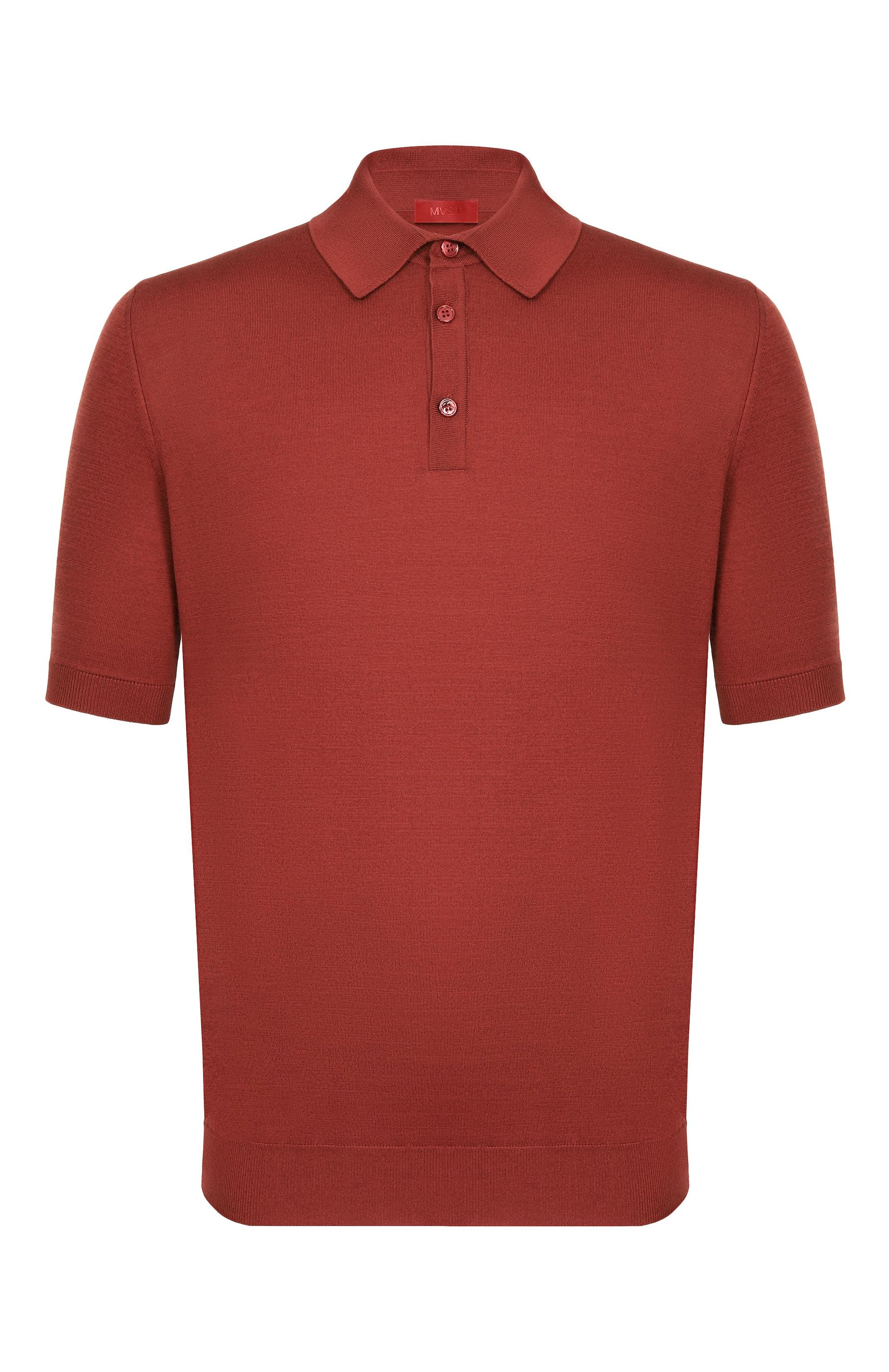 Поло из хлопка и шелка MVST красного цвета по цене 97200 руб., арт. M26.CSM.K424/50% C0TT0N 50% SILK, фото 1 Поло из хлопка и шелка MVST, арт. M26.CSM.K424/50% C0TT0N 50% SILK, фото 1