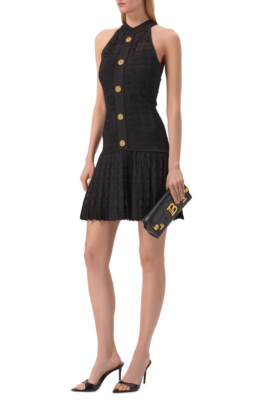 Платье из вискозы Balmain GF1R3375/KJ36 Чёрный  GF1R3375/KJ36 Фото 2