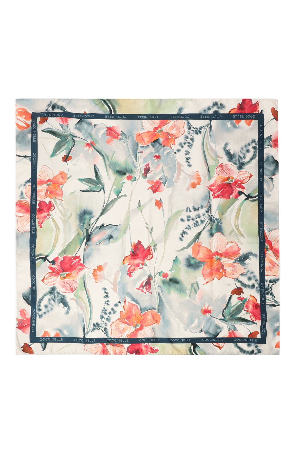 Шелковый платок COCCINELLE разноцветного цвета по цене 14500 руб., арт. E7QBZ380101, фото 5 Шелковый платок COCCINELLE, арт. E7QBZ380101, фото 5