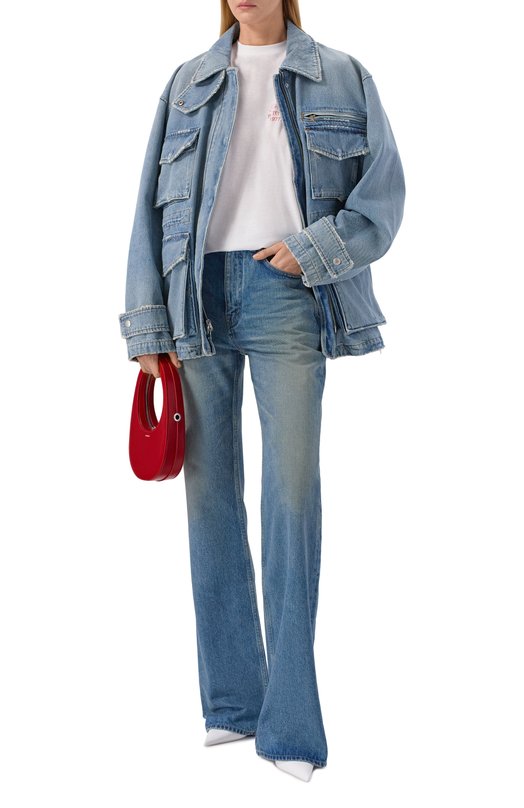 Хлопковая футболка Blumarine 4T107A/TJ0027 Белый  4T107A/TJ0027 Фото 2