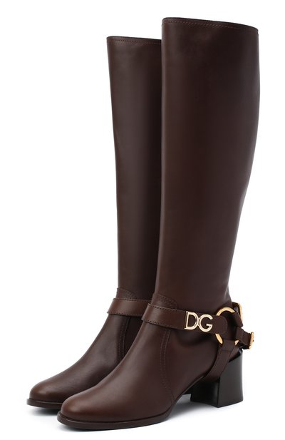 Кожаные сапоги DOLCE & GABBANA, арт. CU0680/AW673, фото 1