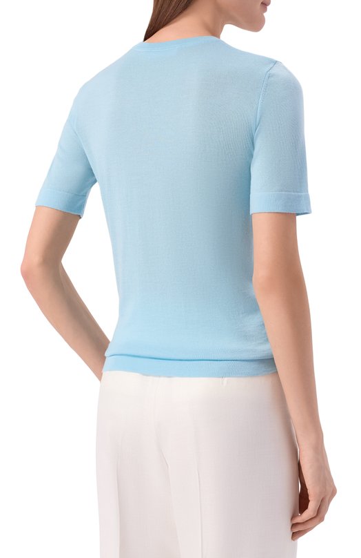 Пуловер из кашемира и шелка MVST M26.CSW.K418/JAIPUR Голубой  M26.CSW.K418/JAIPUR Фото 4