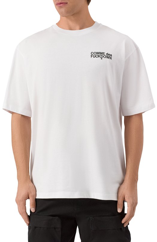 Хлопковая футболка Comme des Fuckdown CFABM01727 Белый  CFABM01727 Фото 3