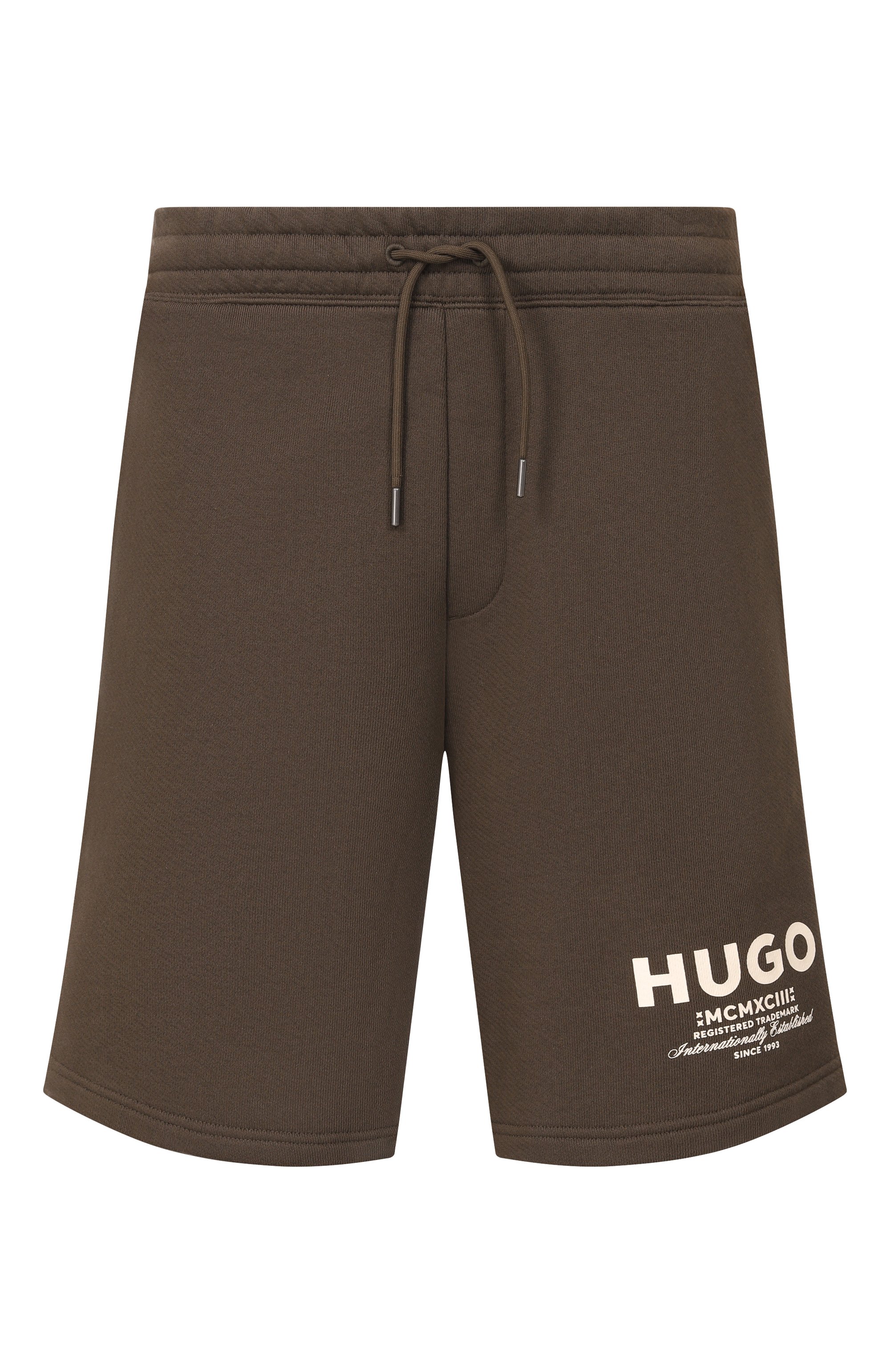 Хлопковые шорты HUGO BLUE темно-коричневого цвета по цене 13600 руб., арт. 50510728, фото 1 Хлопковые шорты HUGO BLUE, арт. 50510728, фото 1