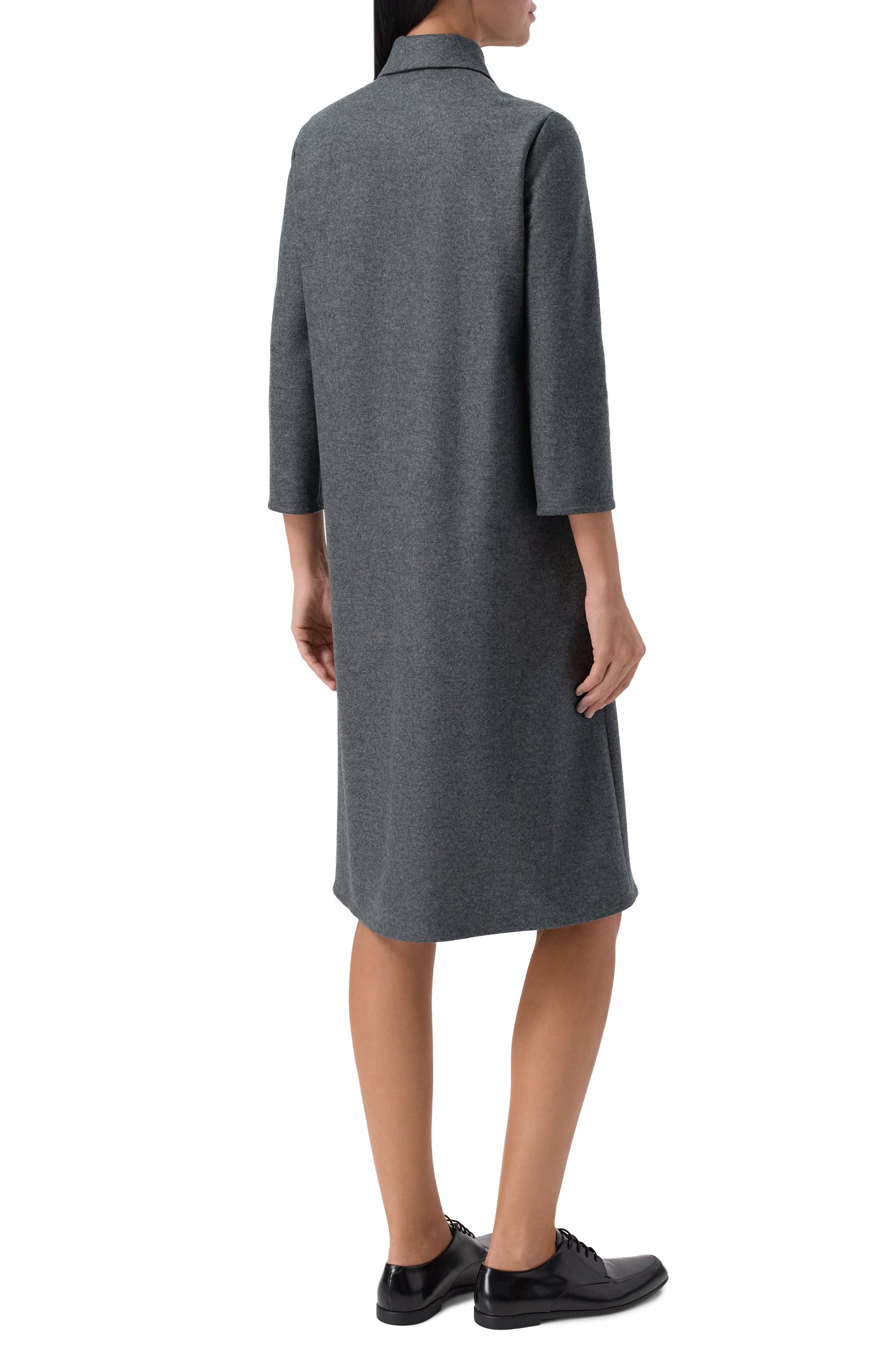 Шерстяное платье JIL SANDER серого цвета по цене 178500 руб., арт. J02CT0701/J40045, фото 3 Шерстяное платье JIL SANDER, арт. J02CT0701/J40045, фото 3