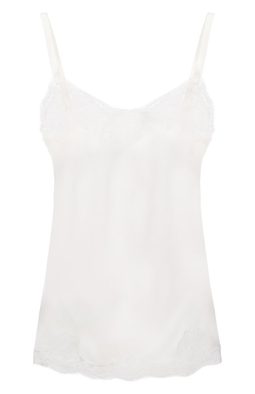Топ из шелка и хлопка Dolce & Gabbana 07A00T/0N013 Белый  07A00T/0N013