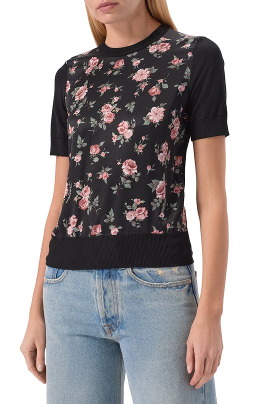 Комбинированный пуловер Dolce & Gabbana FXXBAT/JBS0P Чёрный  FXXBAT/JBS0P Фото 3