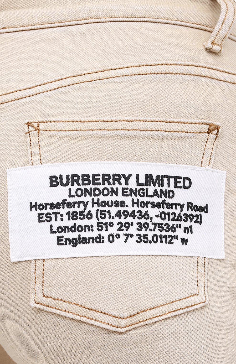 Джинсы BURBERRY бежевого цвета по цене 68500 руб., арт. 8030643, фото 5 Джинсы BURBERRY, арт. 8030643, фото 5