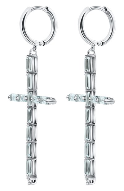 Серьги-кресты с голубым топазом MOONKA голубого цвета по цене 25500 руб., арт. ec-erc-tpz, фото 3 Серьги-кресты с голубым топазом MOONKA, арт. ec-erc-tpz, фото 3