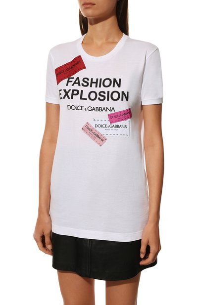 Хлопковая футболка DOLCE & GABBANA, арт. F8K74Z/G7RYQ/0UTLET AW22-23, фото 3