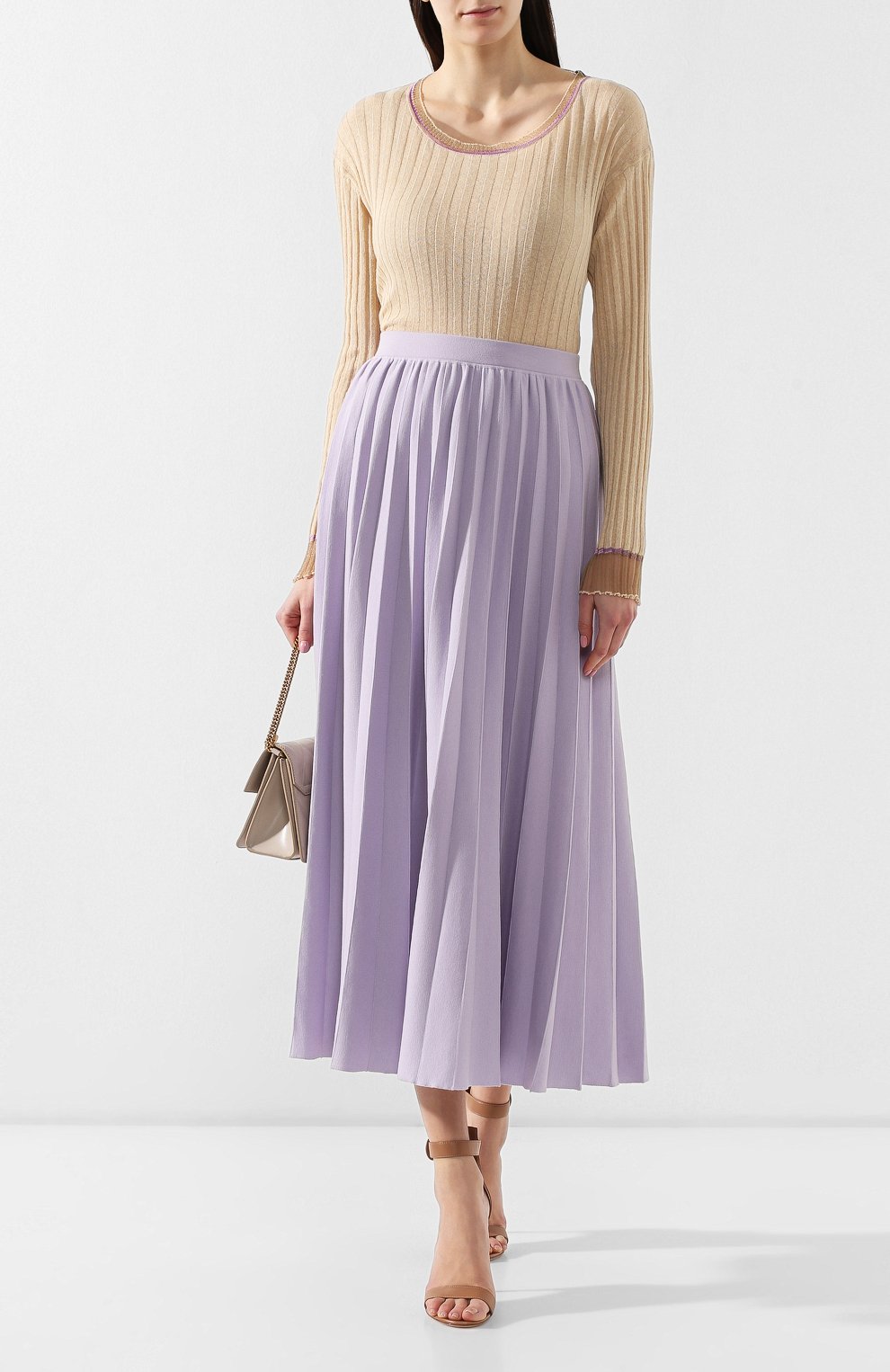 Хлопковый пуловер M MISSONI бежевого цвета по цене 17600 руб., арт. 2DN00039/2K000H, фото 2 Хлопковый пуловер M MISSONI, арт. 2DN00039/2K000H, фото 2