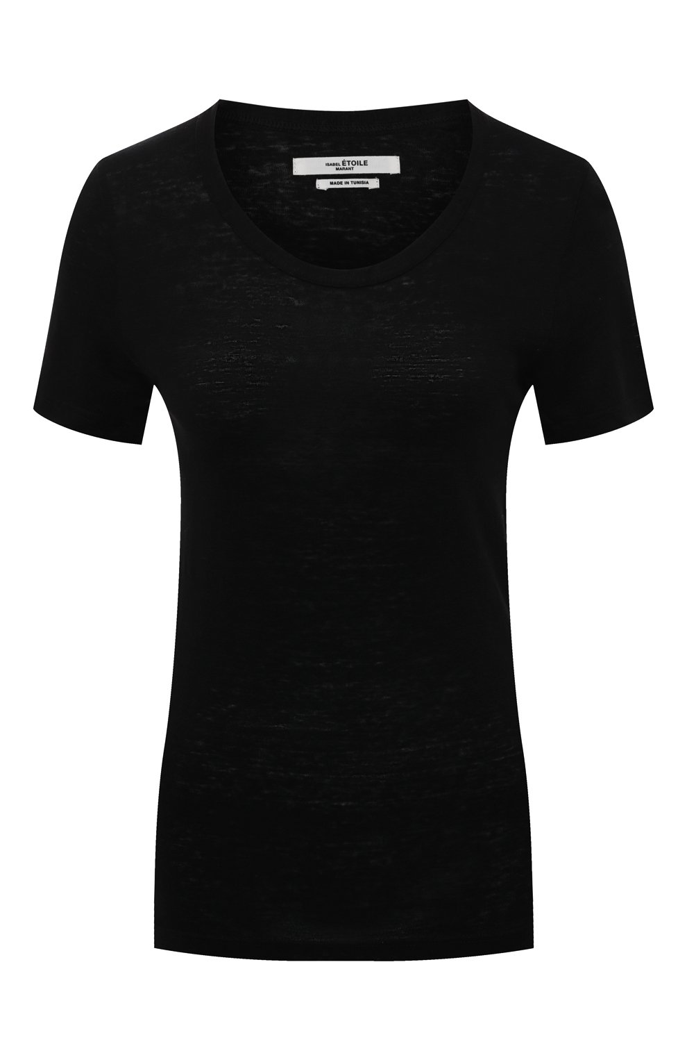 Льняная футболка ISABEL MARANT ETOILE черного цвета по цене 15150 руб., арт. TS0378-00M004E/KILIANN, фото 1 Льняная футболка ISABEL MARANT ETOILE, арт. TS0378-00M004E/KILIANN, фото 1