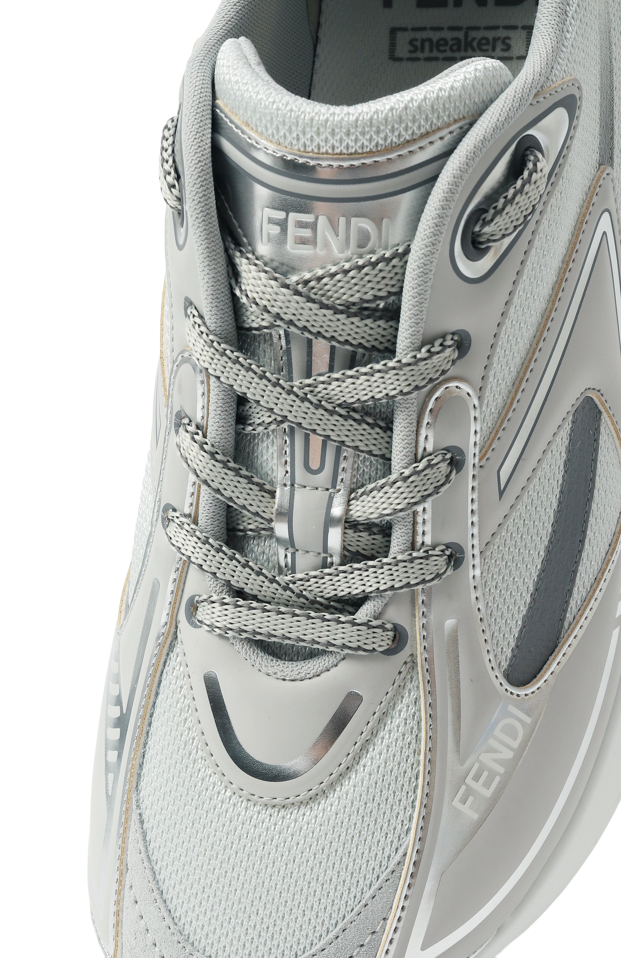 Комбинированные кроссовки first 1 FENDI светло-серого цвета по цене 99450 руб., арт. 8E8452 AQ70, фото 7 Комбинированные кроссовки first 1 FENDI, арт. 8E8452 AQ70, фото 7