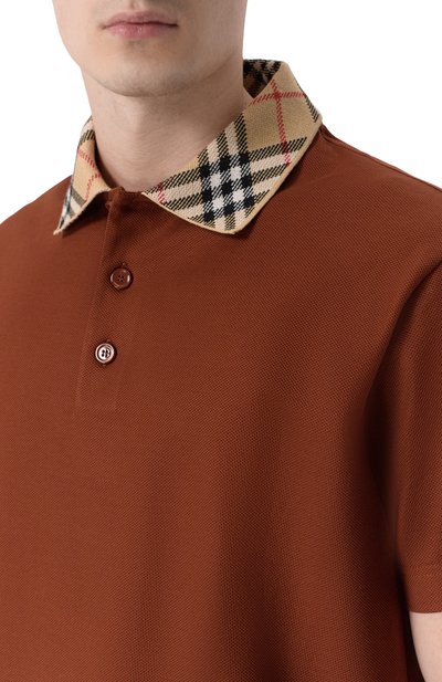 Хлопковое поло BURBERRY коричневого цвета по цене 75450 руб., арт. 8118948, фото 5 Хлопковое поло BURBERRY, арт. 8118948, фото 5