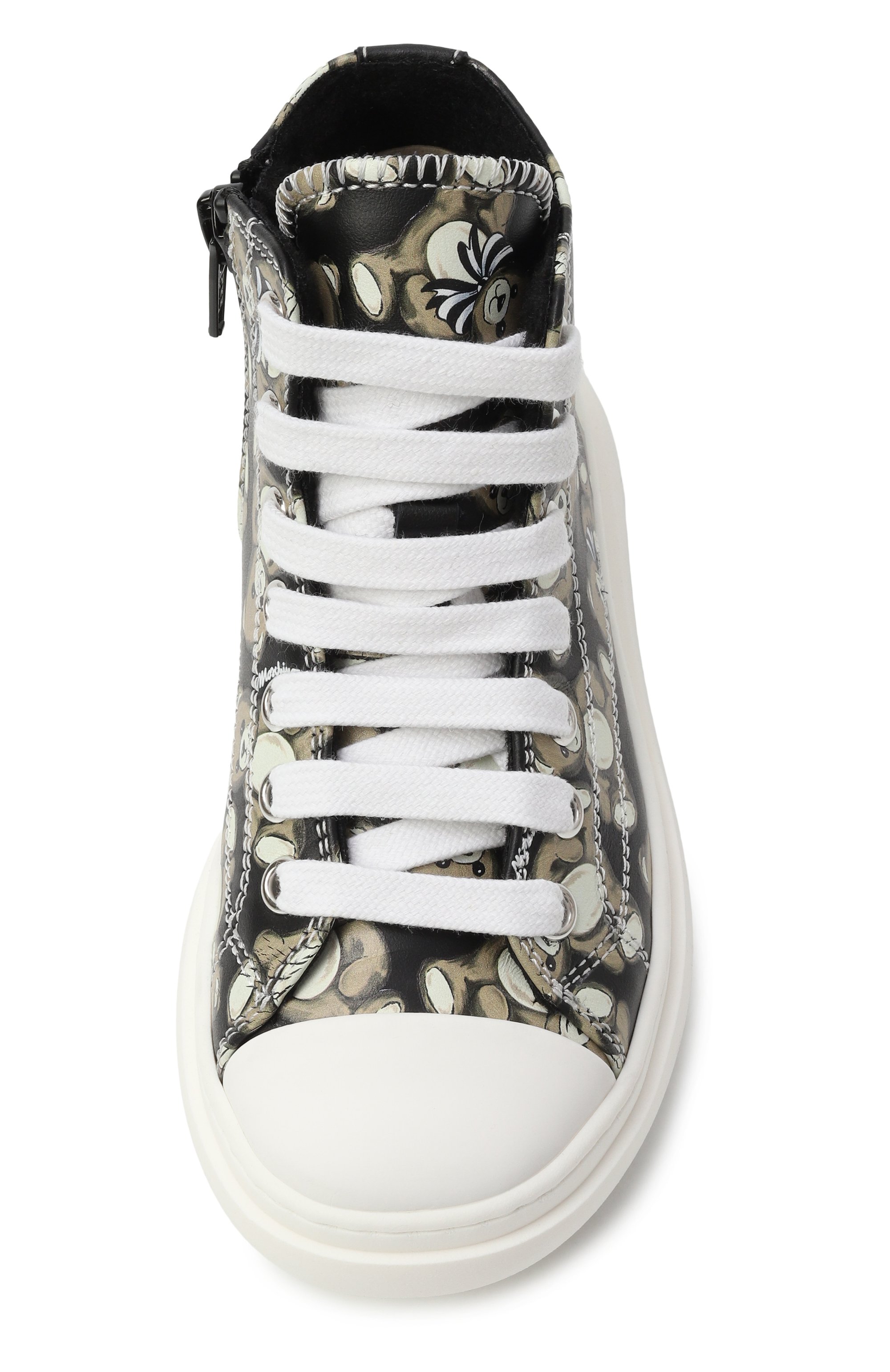 Кожаные кеды MOSCHINO черного цвета по цене 31050 руб., арт. 81927/VAR4/28-35, фото 4 Кожаные кеды MOSCHINO, арт. 81927/VAR4/28-35, фото 4