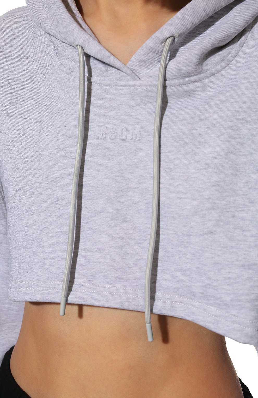 Хлопковое худи MSGM светло-серого цвета по цене 19950 руб., арт. 3242MDM175 227297, фото 5 Хлопковое худи MSGM, арт. 3242MDM175 227297, фото 5