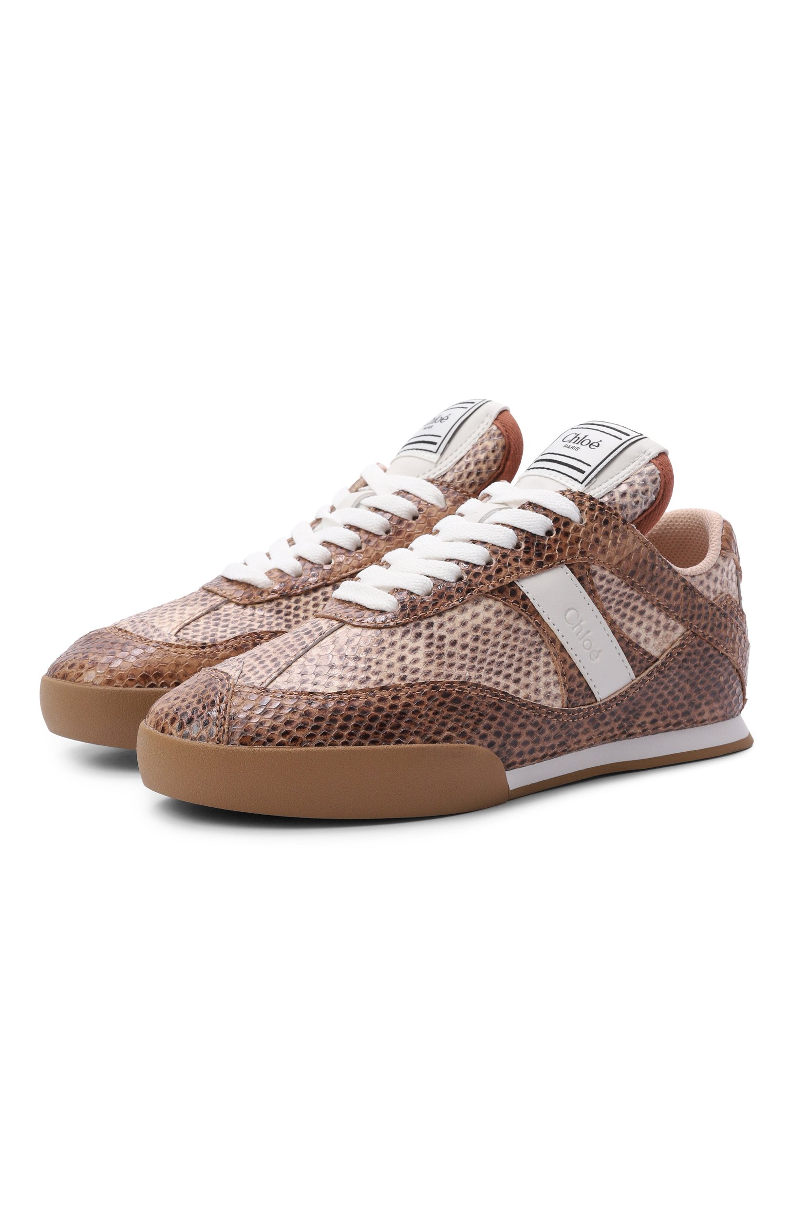 Кожаные кеды chloé kick CHLOÉ светло-коричневого цвета по цене 88500 руб., арт. CH26A07IYM, фото 1 Кожаные кеды chloé kick CHLOÉ, арт. CH26A07IYM, фото 1