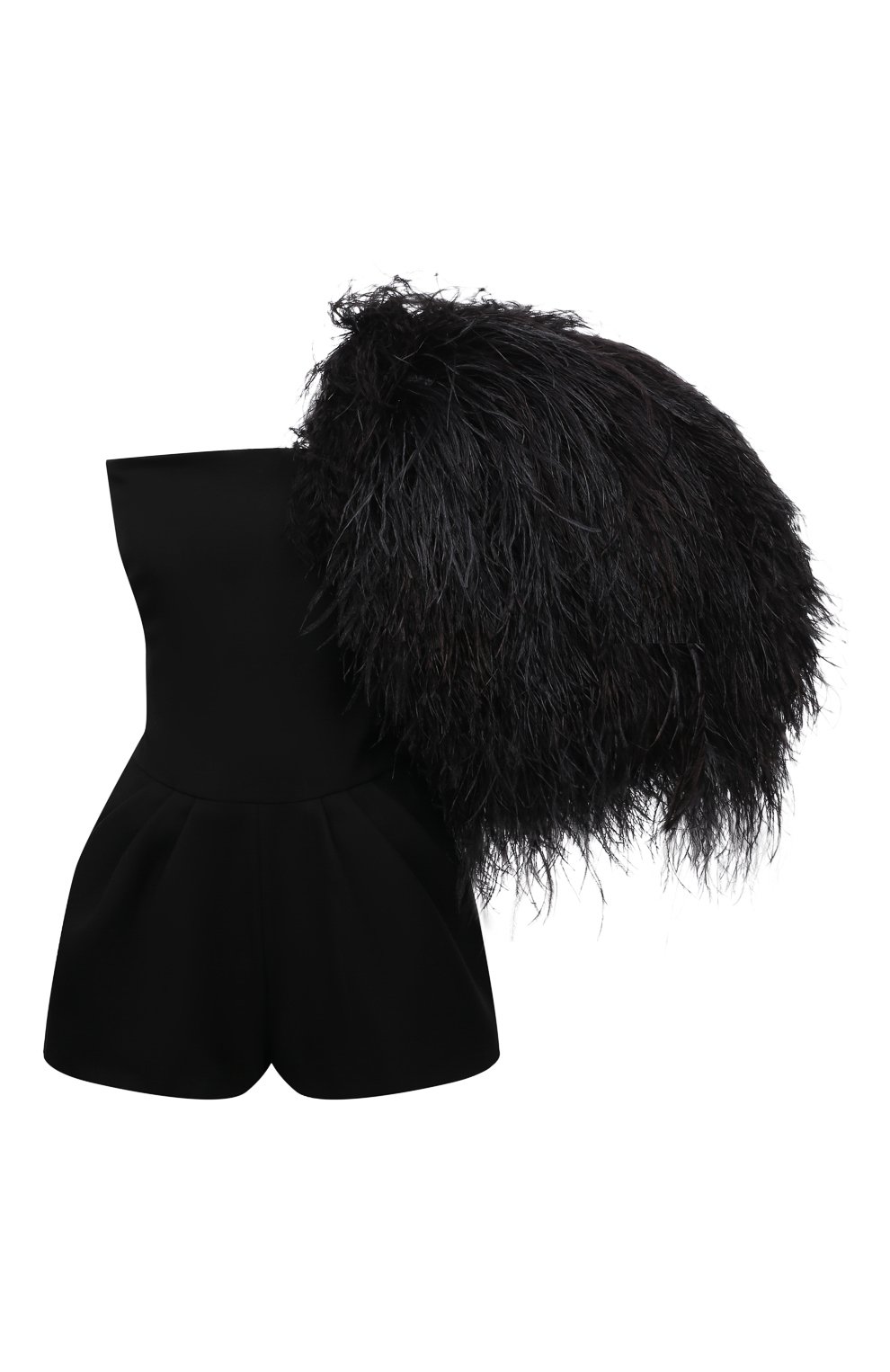 Шерстяной комбинезон с отделкой перьями SAINT LAURENT черного цвета по цене 1980000 руб., арт. 516159/Y239W, фото 1 Шерстяной комбинезон с отделкой перьями SAINT LAURENT, арт. 516159/Y239W, фото 1