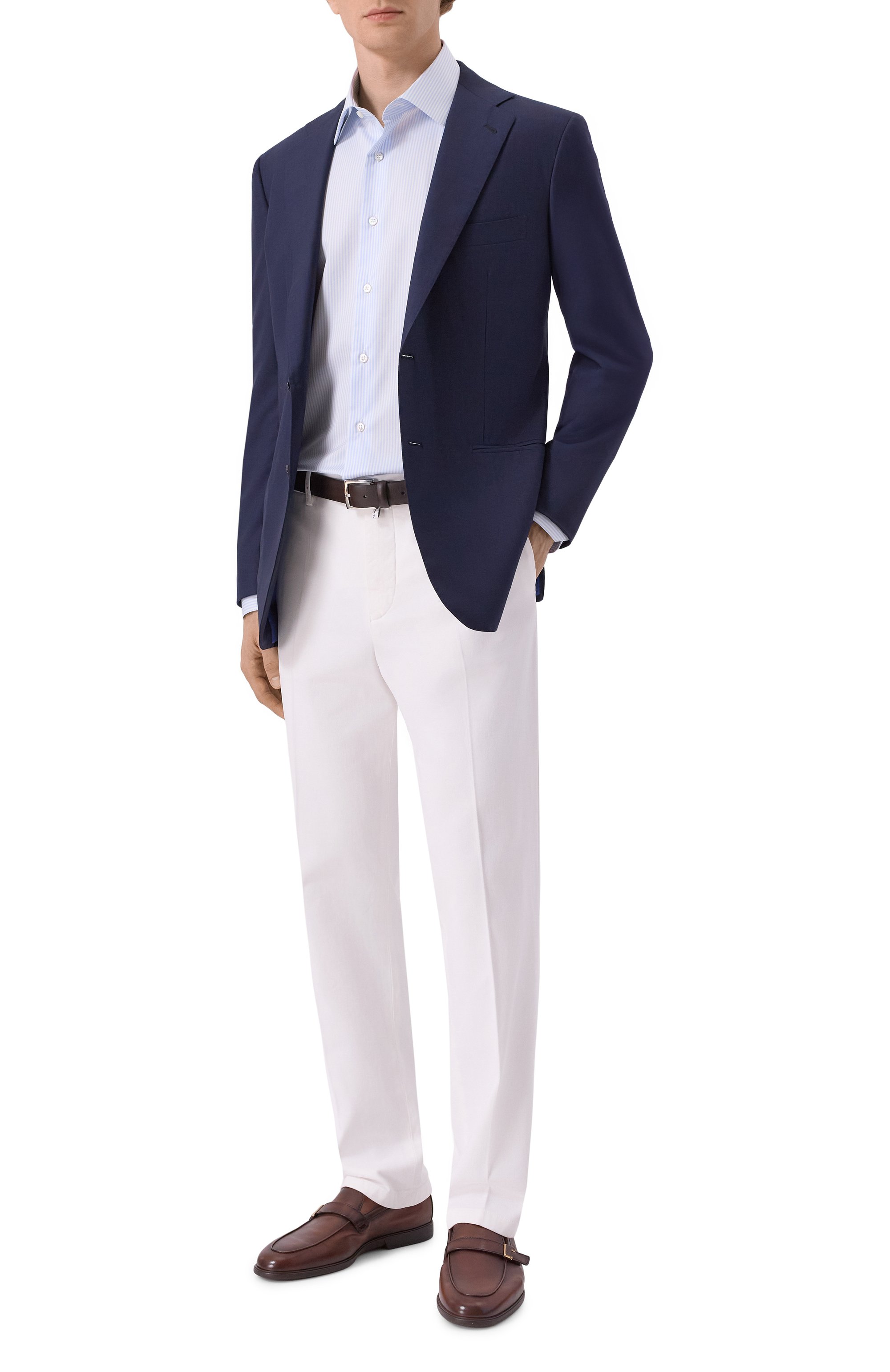 Хлопковая сорочка STEFANO RICCI голубого цвета по цене 95550 руб., арт. MC007467/BN2966, фото 2 Хлопковая сорочка STEFANO RICCI, арт. MC007467/BN2966, фото 2