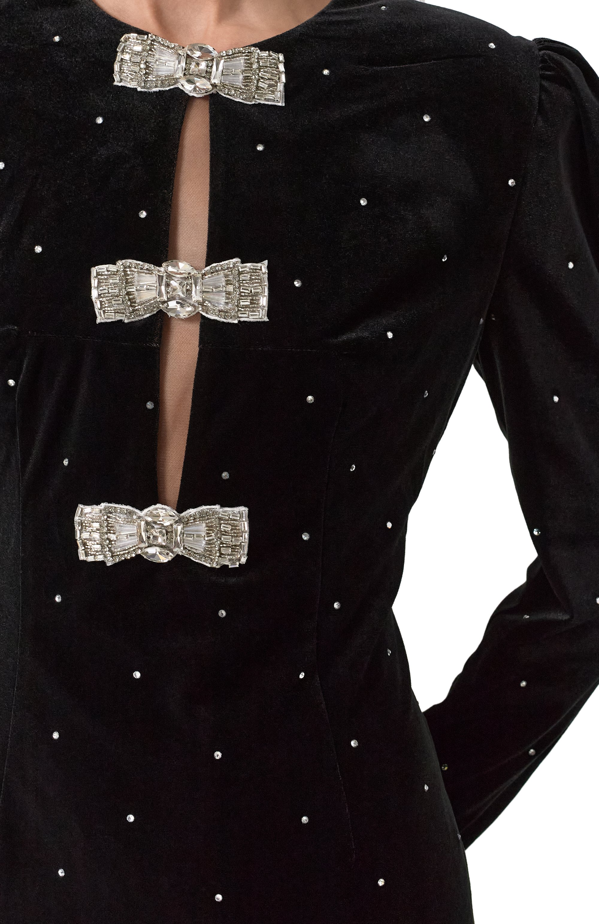 Бархатное платье с отделкой стразами BOTROIS, арт. SKU5114154362, фото 5