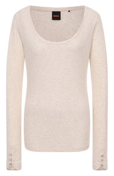 Женская лонгслив из хлопка и вискозы BOSS ORANGE, арт. 50542107