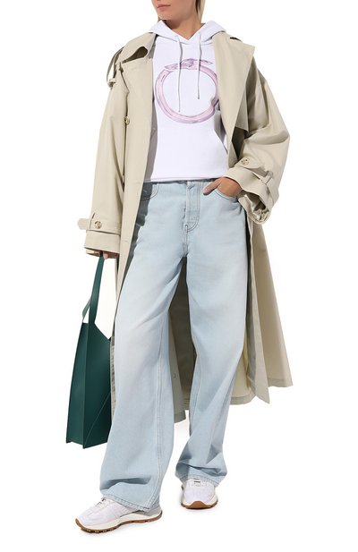 Хлопковое худи TRUSSARDI белого цвета по цене 16900 руб., арт. 56F00256-1T006303, фото 2 Хлопковое худи TRUSSARDI, арт. 56F00256-1T006303, фото 2