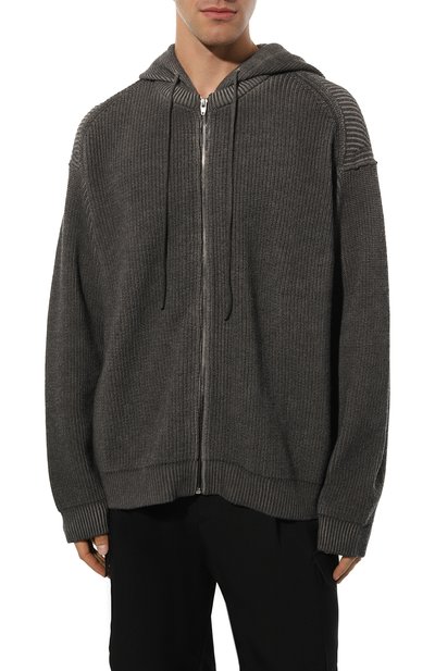 Кардиган из хлопка и шерсти JUUN.J серого цвета по цене 79250 руб., арт. JC3951P61/3, фото 3 Кардиган из хлопка и шерсти JUUN.J, арт. JC3951P61/3, фото 3