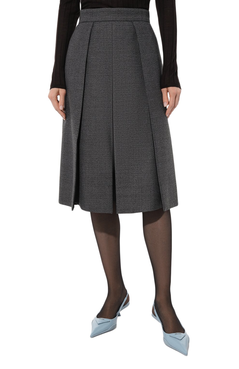Шерстяная юбка PRADA, арт. P112T-LJH-F0480-212, фото 3