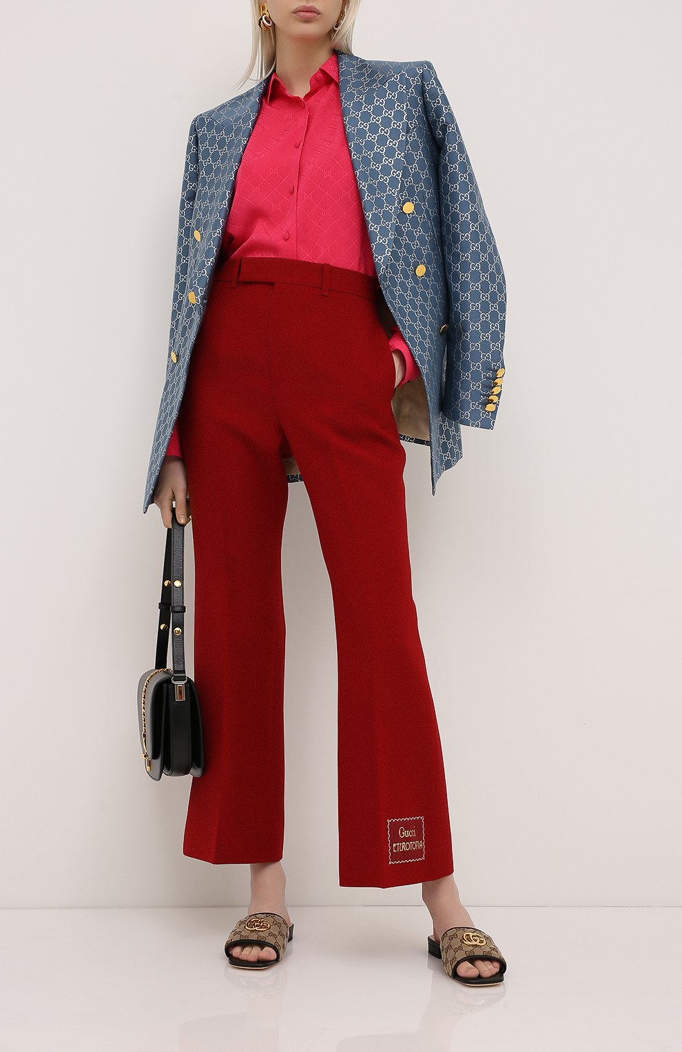 Брюки из шелка и шерсти GUCCI, арт. 621941/ZAD88, фото 2