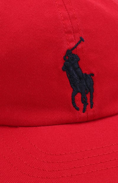 Хлопковая бейсболка POLO RALPH LAUREN красного цвета по цене 4660 руб., арт. 322785654, фото 3 Хлопковая бейсболка POLO RALPH LAUREN, арт. 322785654, фото 3