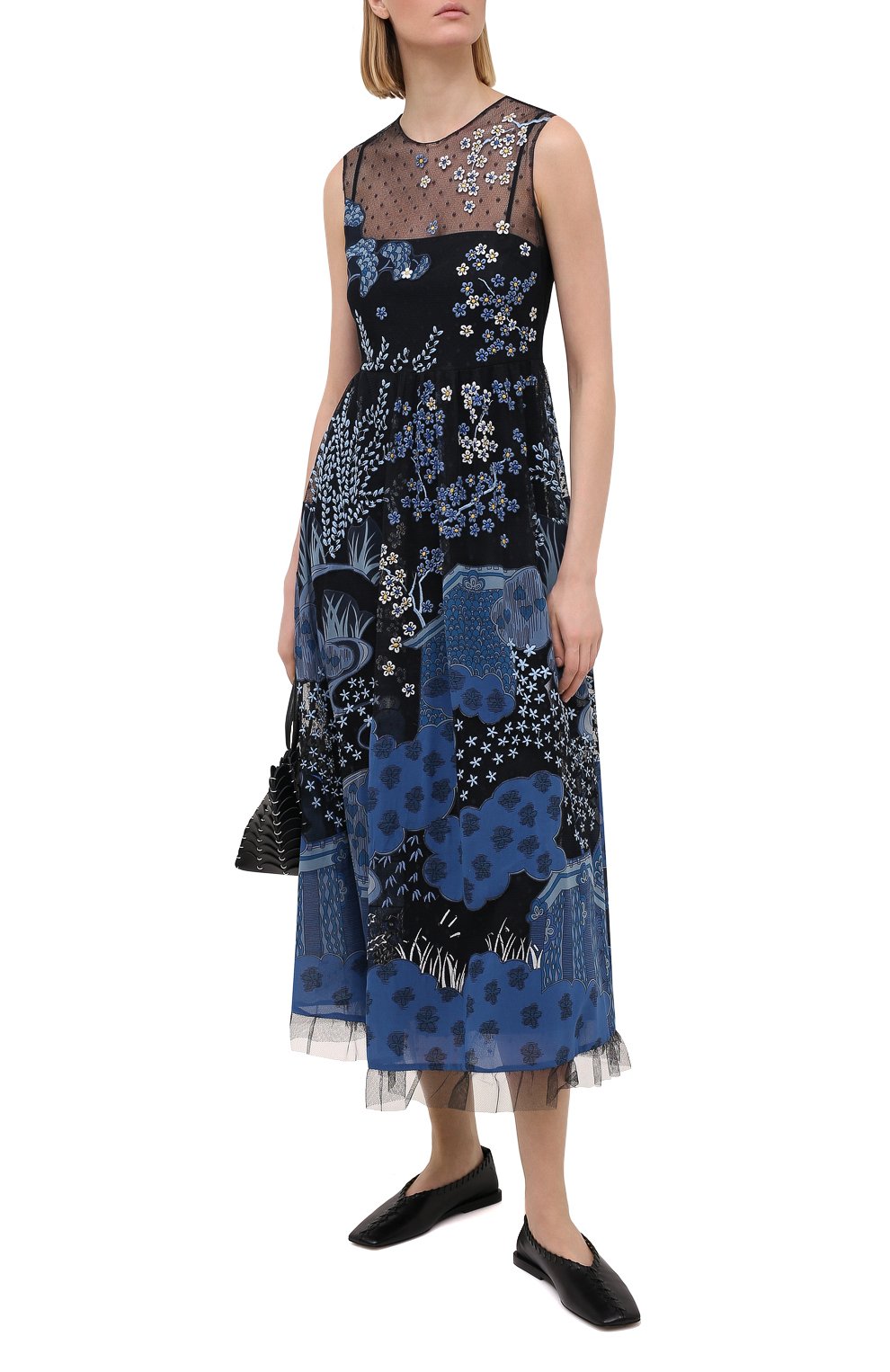Платье REDVALENTINO темно-синего цвета по цене 115500 руб., арт. VR3VA17E/5QM, фото 2 Платье REDVALENTINO, арт. VR3VA17E/5QM, фото 2