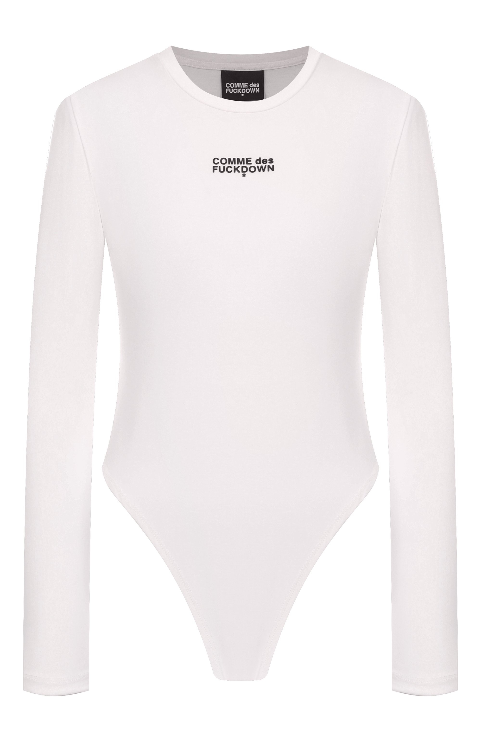 Хлопковое боди COMME DES FUCKDOWN белого цвета по цене 6725 руб., арт. CFABW01383, фото 1 Хлопковое боди COMME DES FUCKDOWN, арт. CFABW01383, фото 1