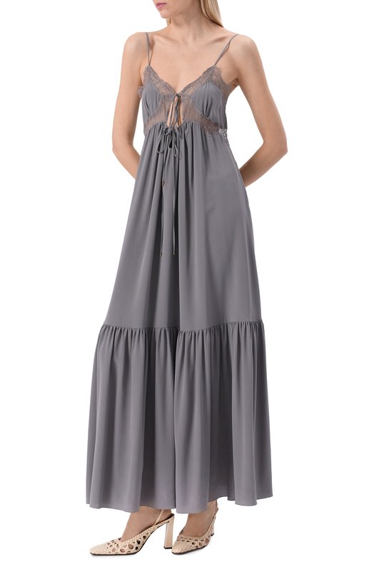 Шелковое платье Chloé CHC25SR044125 Серый  CHC25SR044125 Фото 3