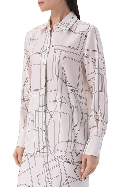 Шелковая рубашка LORENA ANTONIAZZI белого цвета по цене 89600 руб., арт. E2649CA35A/5300, фото 3 Шелковая рубашка LORENA ANTONIAZZI, арт. E2649CA35A/5300, фото 3