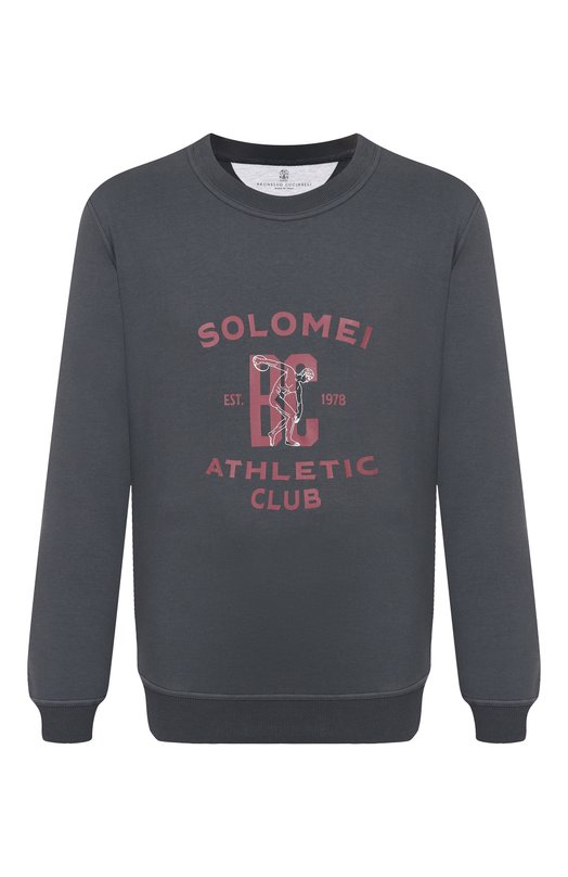 Хлопковый свитшот Brunello Cucinelli MW8633380G Серый MW8633380G